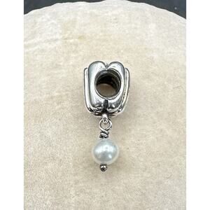 Authentic Pandora Flower Bud Dangle Pearl and Lavender CZ 790208LCZ 925 ALE